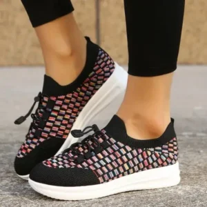 Petdrik Women Fashion Fly Knit Breathable Fashion Sneakers