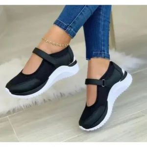 Petdrik Casual Velcro Platform Plus Size Mesh Sneakers