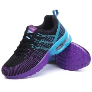 Petdrik Women Fashion Casual Lace Up Design Mesh Breathable Air Cushion Shock Absorbing Sneakers