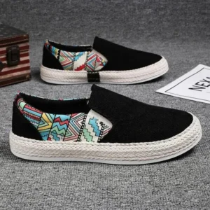 Petdrik Men Fashion Color Matching Breathable Canvas Flats Shoes