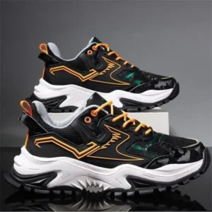 Petdrik Men Spring Autumn Fashion Casual Colorblock Mesh Cloth Breathable Rubber Platform Shoes Sneakers