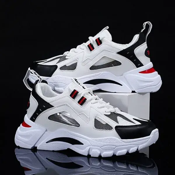 Petdrik Men Spring Autumn Fashion Casual Colorblock Mesh Cloth Breathable Lightweight Rubber Platform Shoes Sneakers