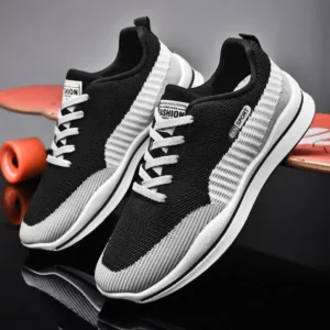 Petdrik Men'S Casual Color-Block Mesh Breathable Soft-Soled Sneakers