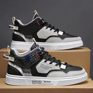 Petdrik Men'S Fashion High Top Color Block Sneakers