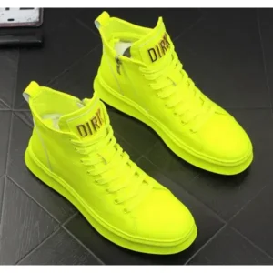 Petdrik Men'S Fashion Bright Color High-Top Sneakers