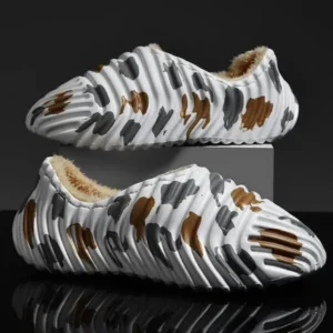 Petdrik Men'S Fashion Camouflage Coconut Shape Fleece Warm Plush Shoes