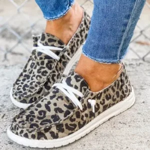 Petdrik Women Leopard Casual Flat Loafers Shoes