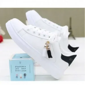 Petdrik Women Fashion Flat Solid Color Lace-Up Sneakers