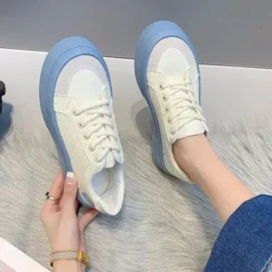 Petdrik Women Fashion Round Toe Lace-Up Sneakers