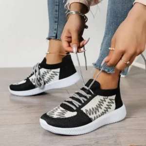 Petdrik Women Fashion Color Block Mesh Platform Sneakers