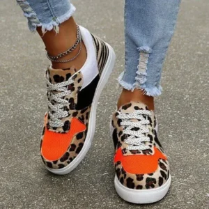 Petdrik Fashionable Round Toe Lace-Up Sneakers