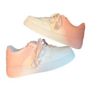 Petdrik Women Fashion Round Toe Gradient Platform Sneakers