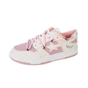 Petdrik Women Fashion Low Top Flat Retro Sneakers